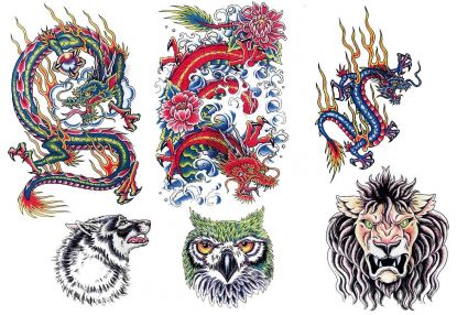 Colored Dragon Tattoo Pic